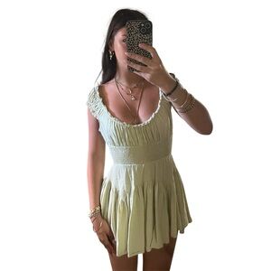 Princess Polly Sage Green Ruffled Top